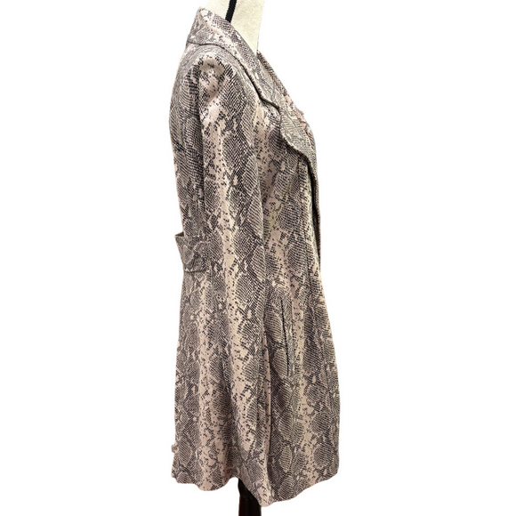 CAbi 4114 King Cobra Snake Print Ponte Knit Beige Black Fashion Coat, Size Med - Picture 4 of 10